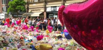 Manchester Arena Bombing memorial near Piccadilly Gardens