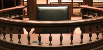 A photo of the witness stand.