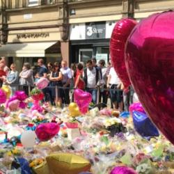 Manchester Arena Bombing memorial near Piccadilly Gardens