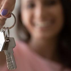 Woman holding keys