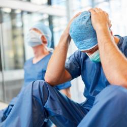 stressed NHS worker as a result of coronavirus 