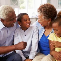 Grandparents spending time with their grandchildren